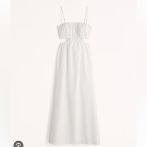 Abercrombie & Fitch Bubble Top White Maxi Dress w Side Cut-outs, sz MP